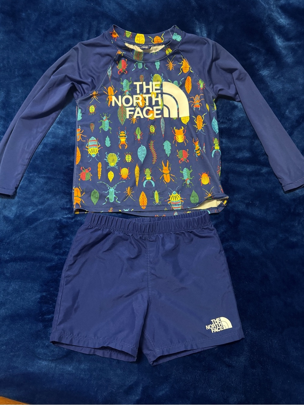 The North Face Navy Kids' Bug Print Rashguard Swim Set